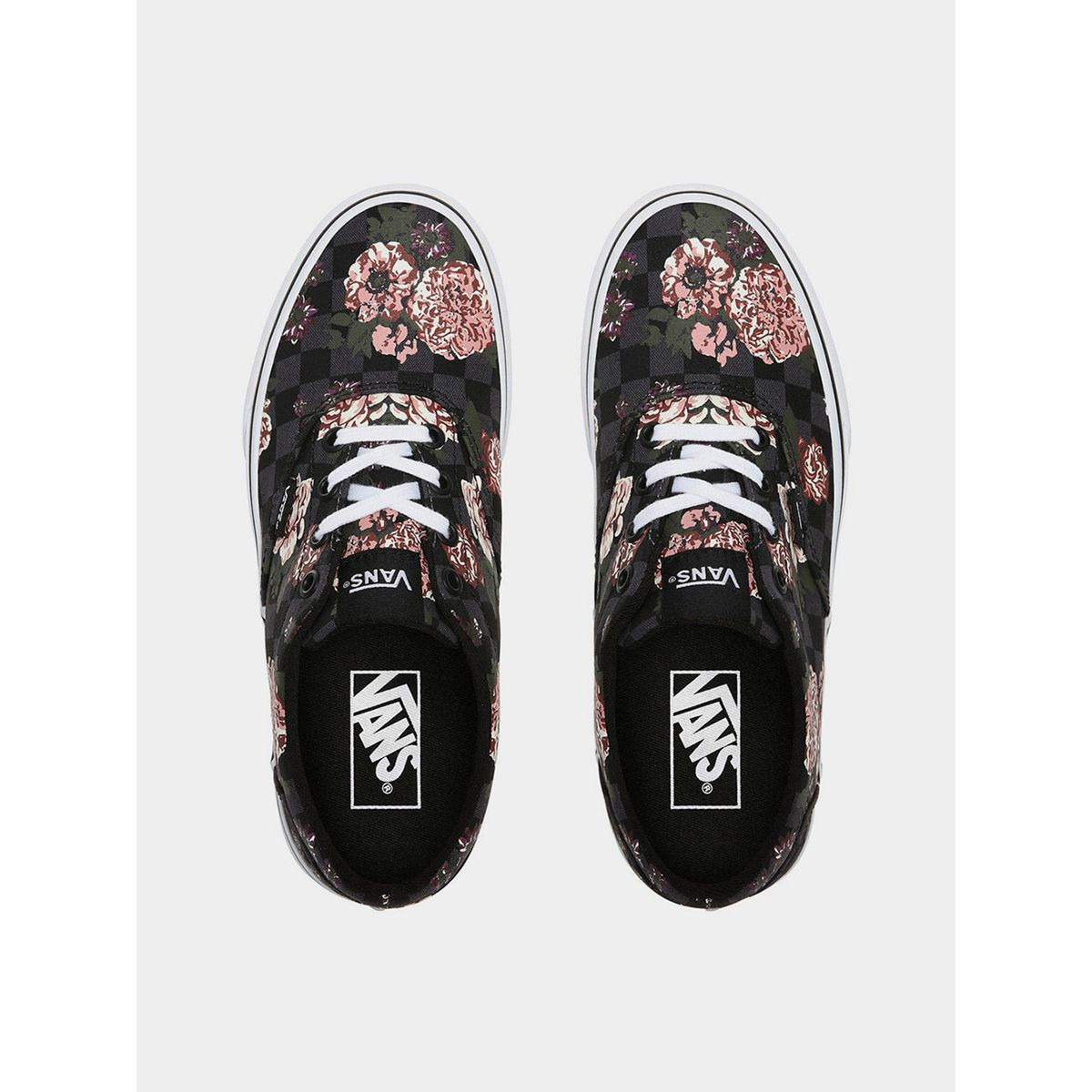 Shop Vans Doheny Checker Floral Print Sneakers Online