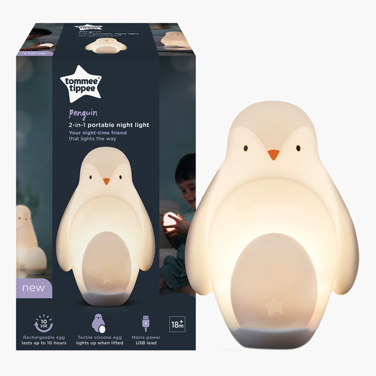 Tommee Tippee Penguin 2-in-1 Portable Night Light-baby-healthandsafety-babyproofing-image-1