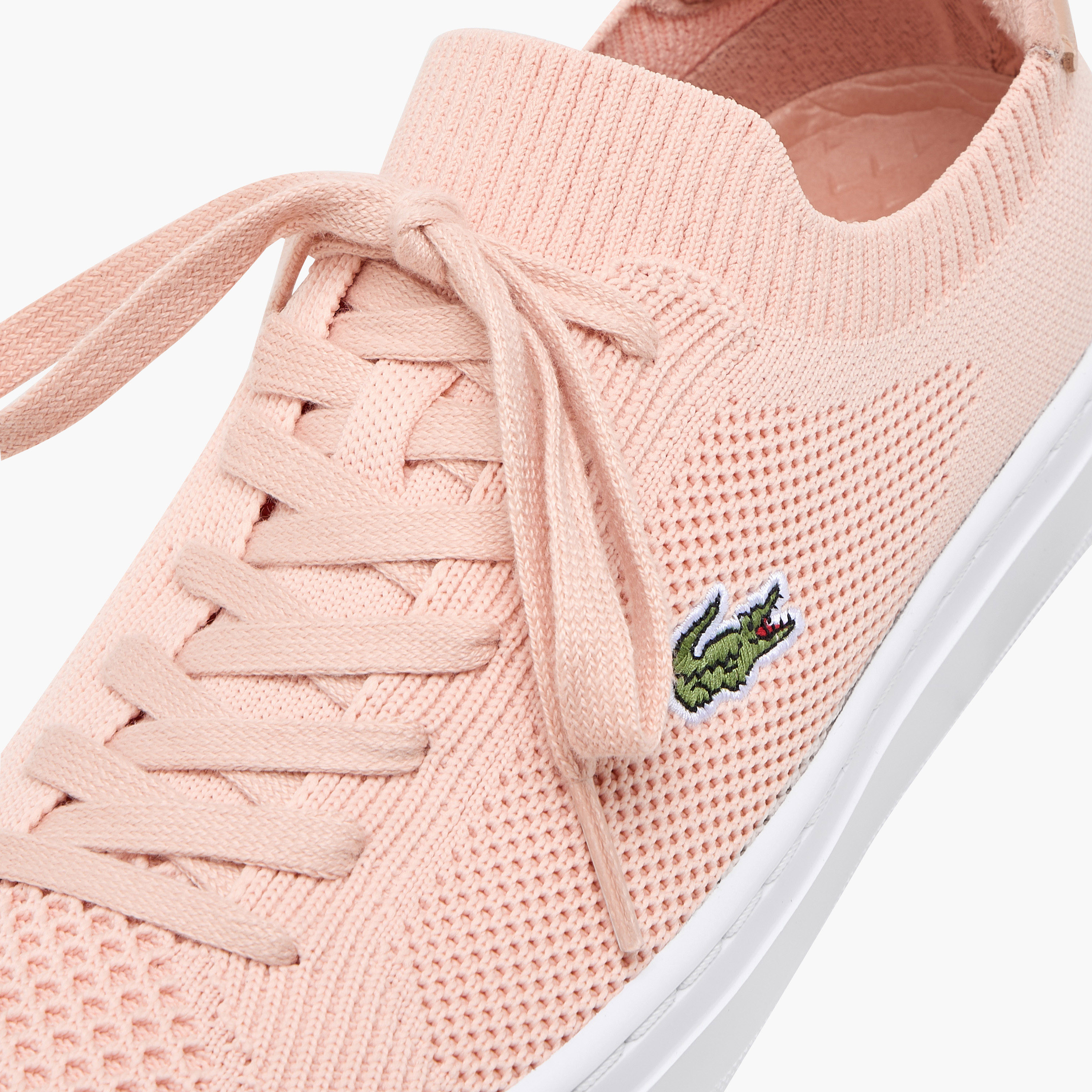 Lacoste Textured Lace-Up Sneakers-women-shoes-sneakers-image-4