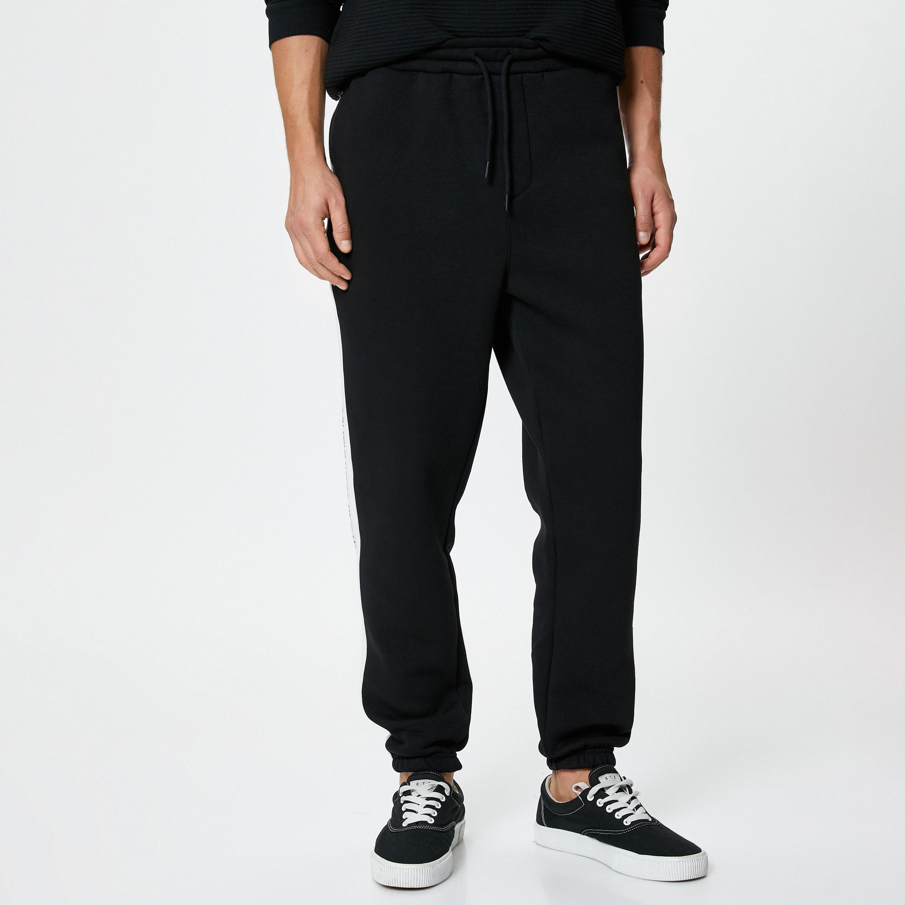 KOTON Regular Fit Mid-Rise Drawstring Waist Men's Sweatpants-men-clothing-joggers-image-1