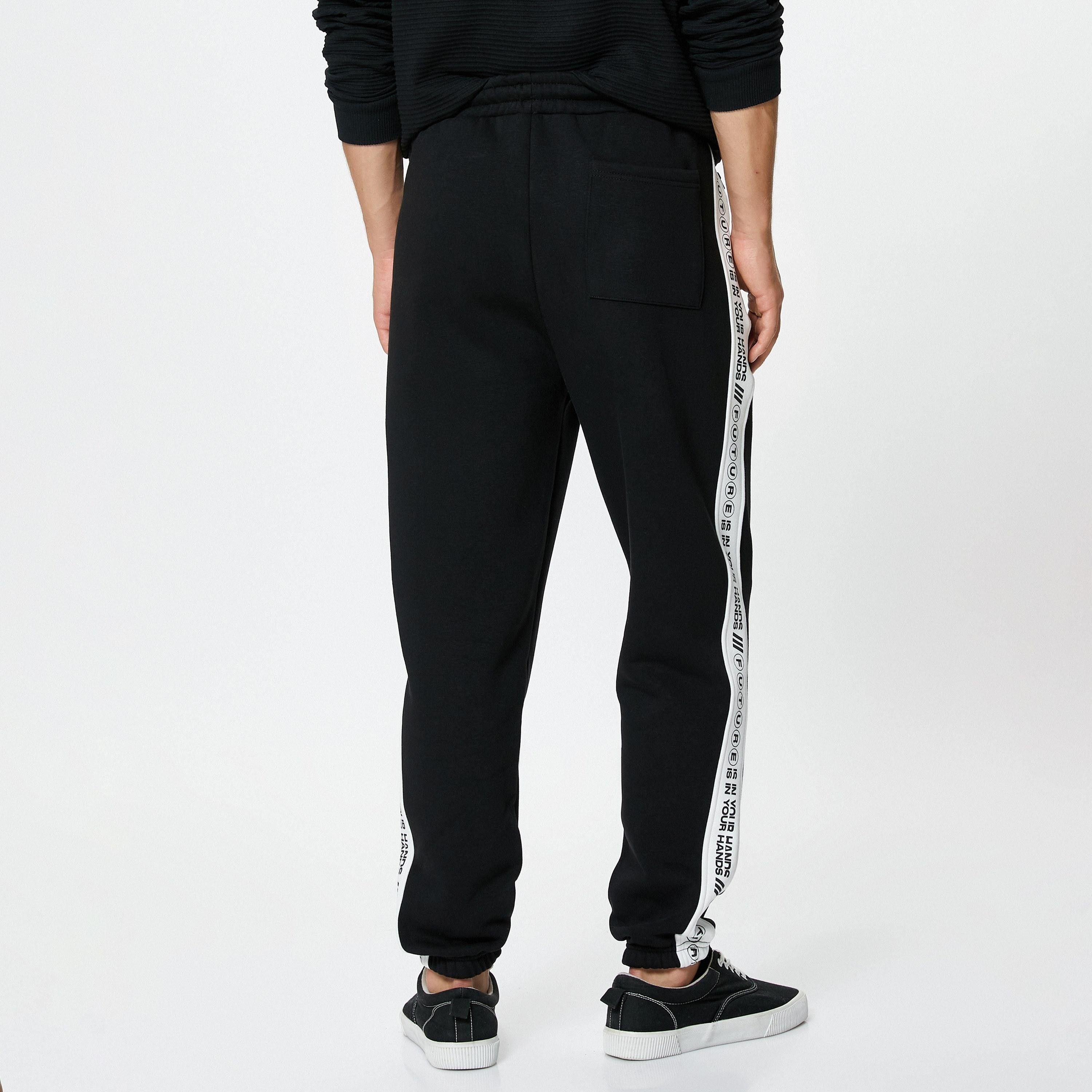 KOTON Regular Fit Mid-Rise Drawstring Waist Men's Sweatpants-men-clothing-joggers-image-4