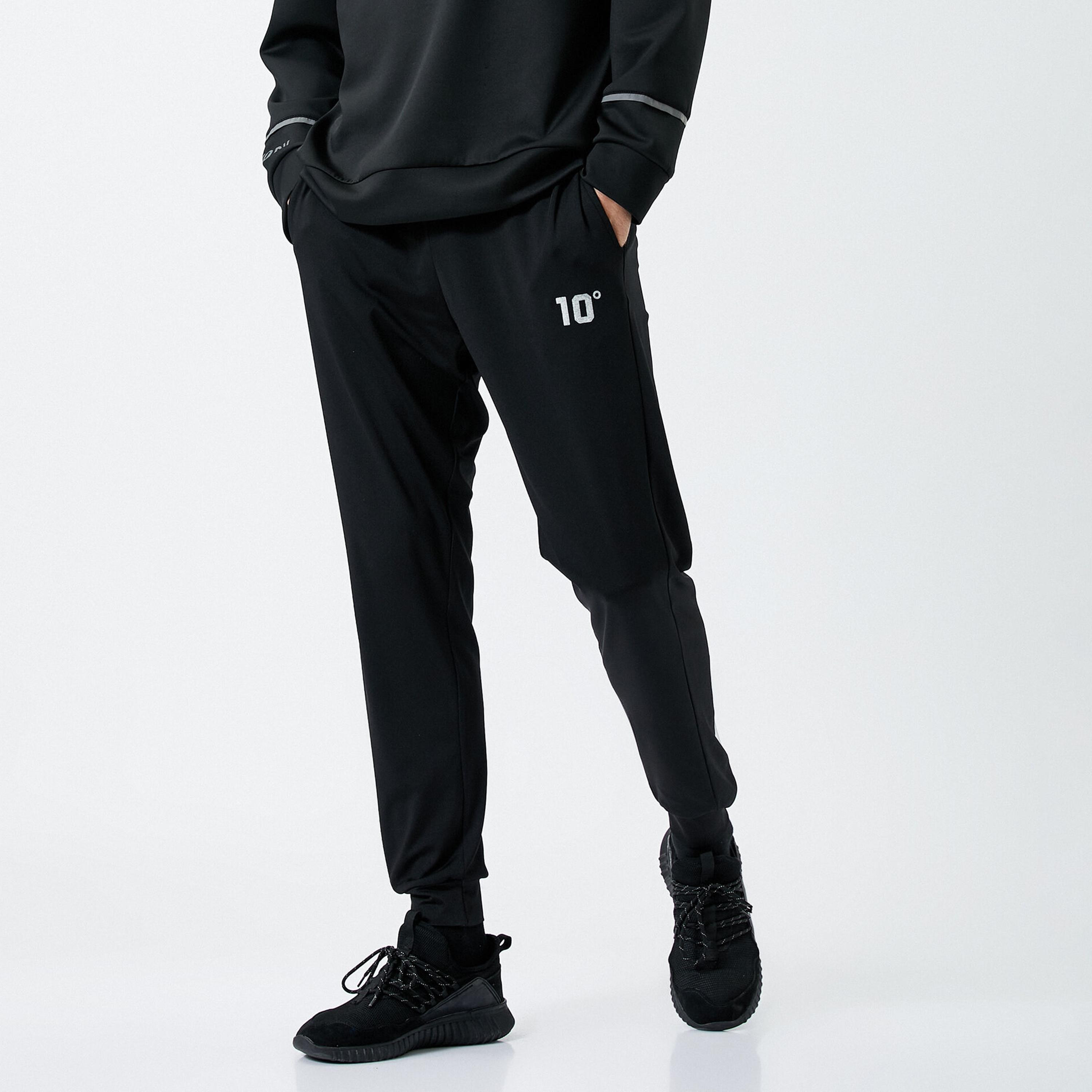 بنطال رياضي (جوغر) رجالي بقصة مستقيمة وخصر متوسط الارتفاع برباط من كوتون-men-clothing-trousersandchinos-trousers-image-3