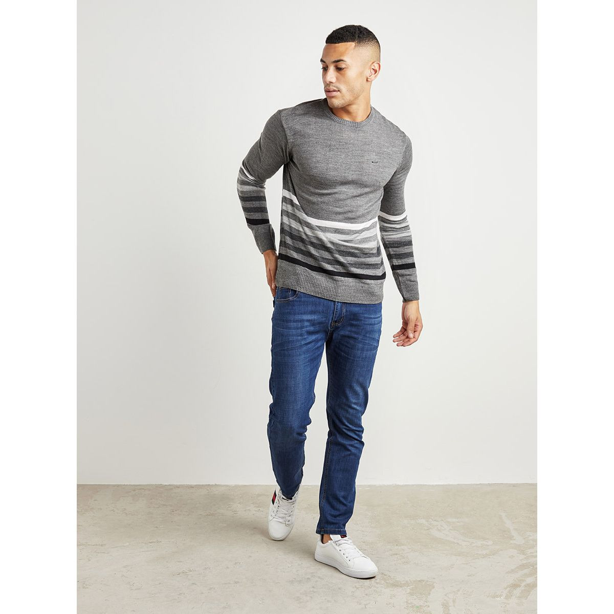 Styli Slim Fit Plain Jeans with Pockets-men-clothing-bottoms-jeans-image-2