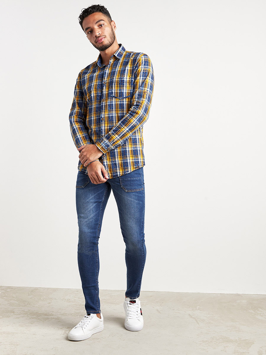 قميص بنمط مربعات وأكمام طويلة من ستايلي-men-clothing-shirts-image-2