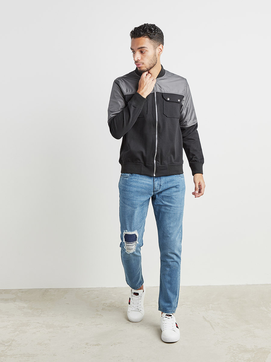 Color Block Bomber Jacket with Pocket Detail-men-clothing-jacketsandblazers-jackets-image-2