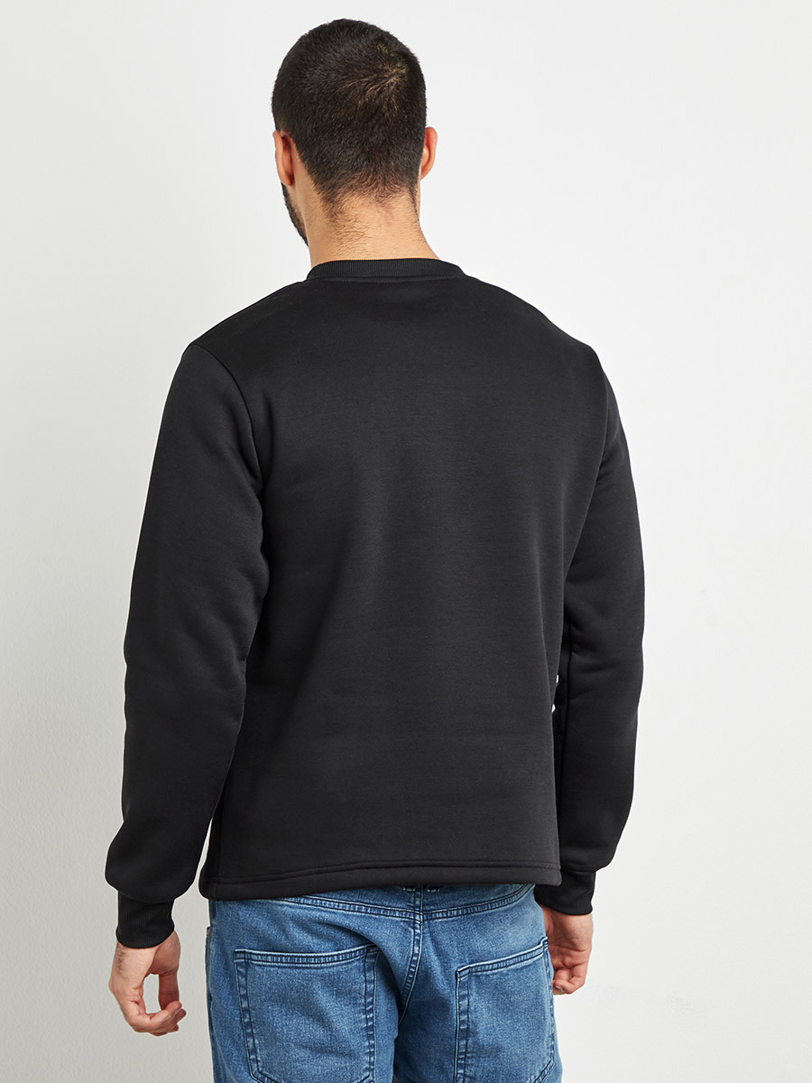 Printed Sleeves Sweatshirt with Round Neckline-men-winterwear-hoodiesandsweatshirts-image-4