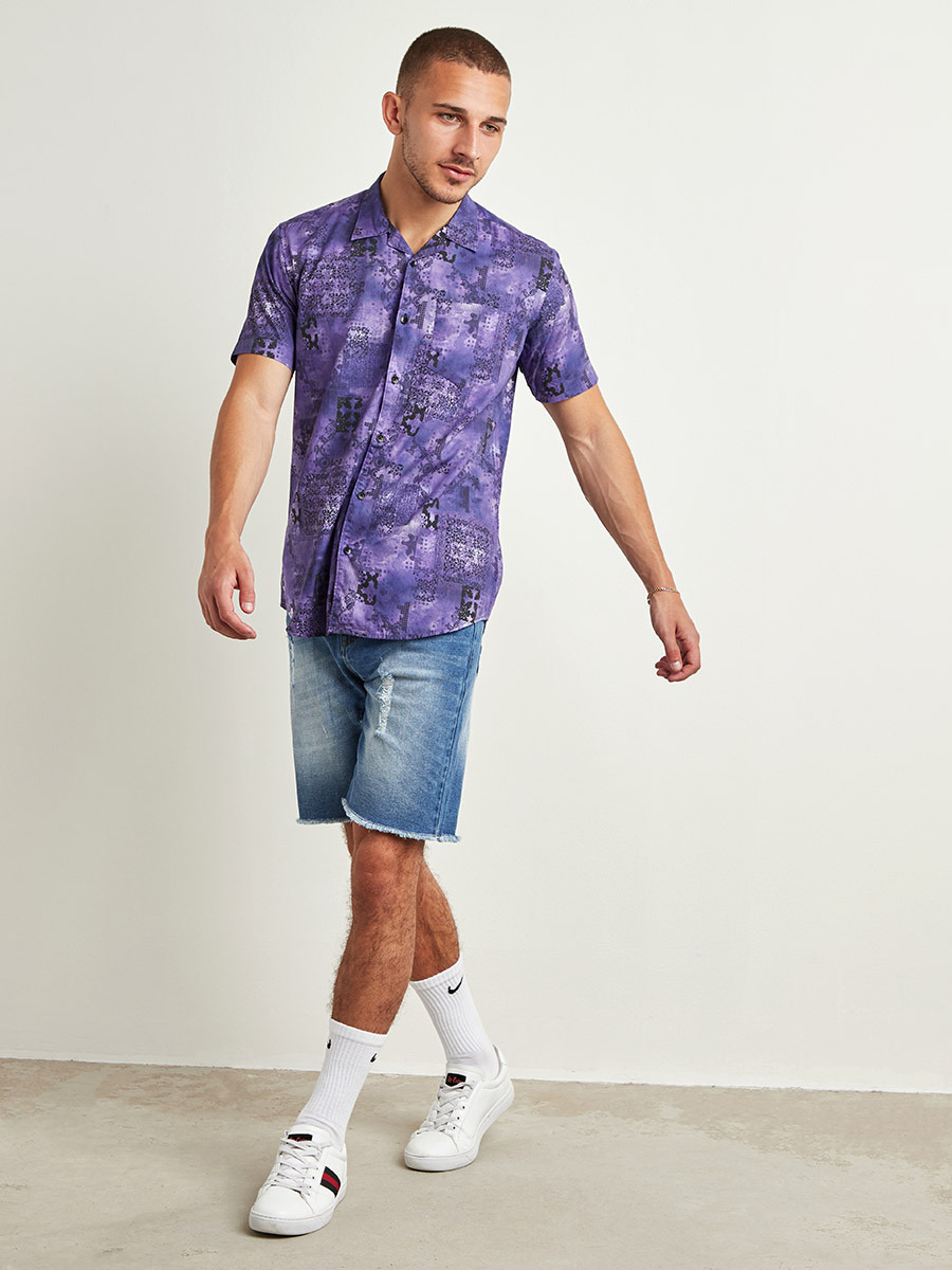 Styli All Over Print Dyed Slim Fit Shirt-men-clothing-shirts-image-2
