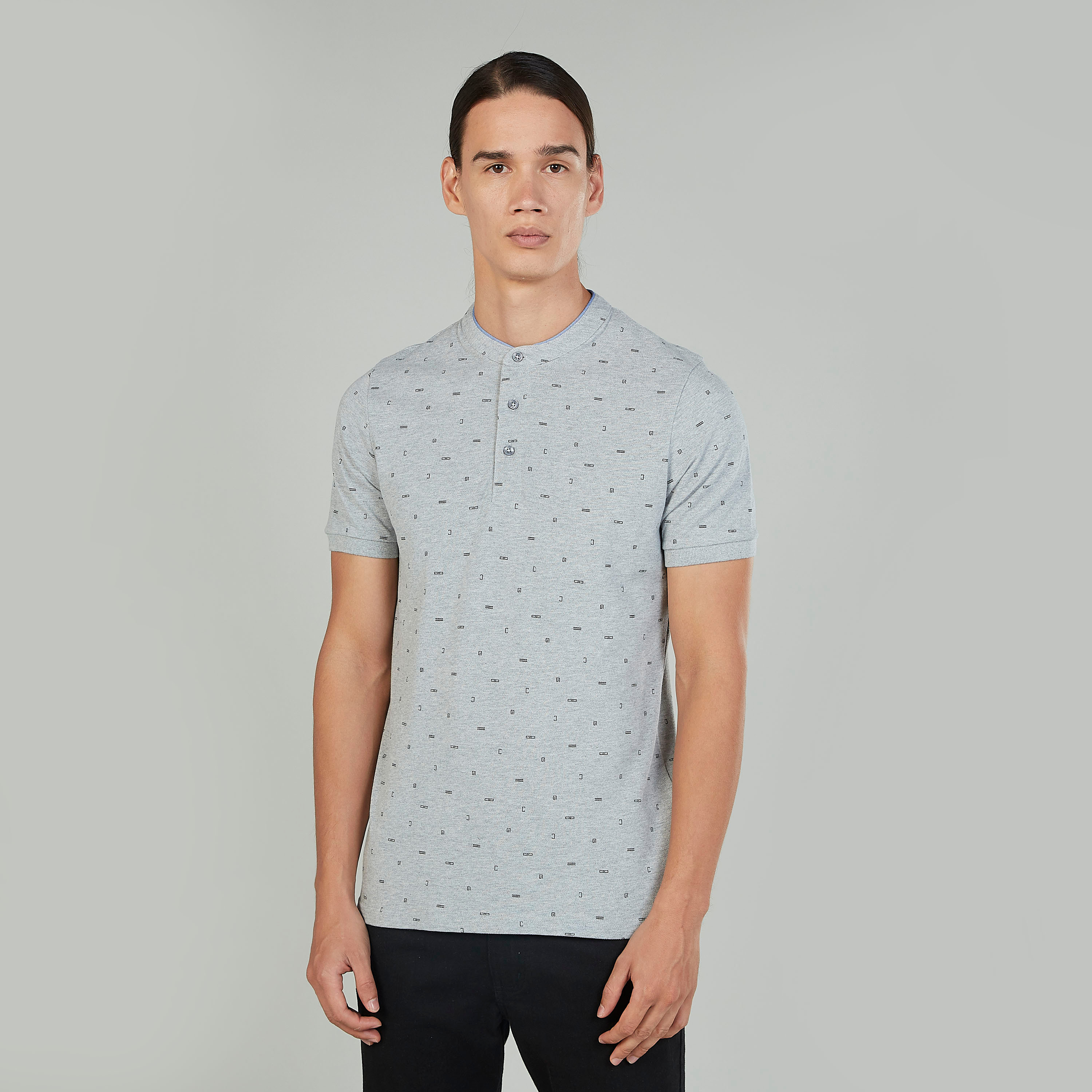 Slim fit henley short hot sale sleeve