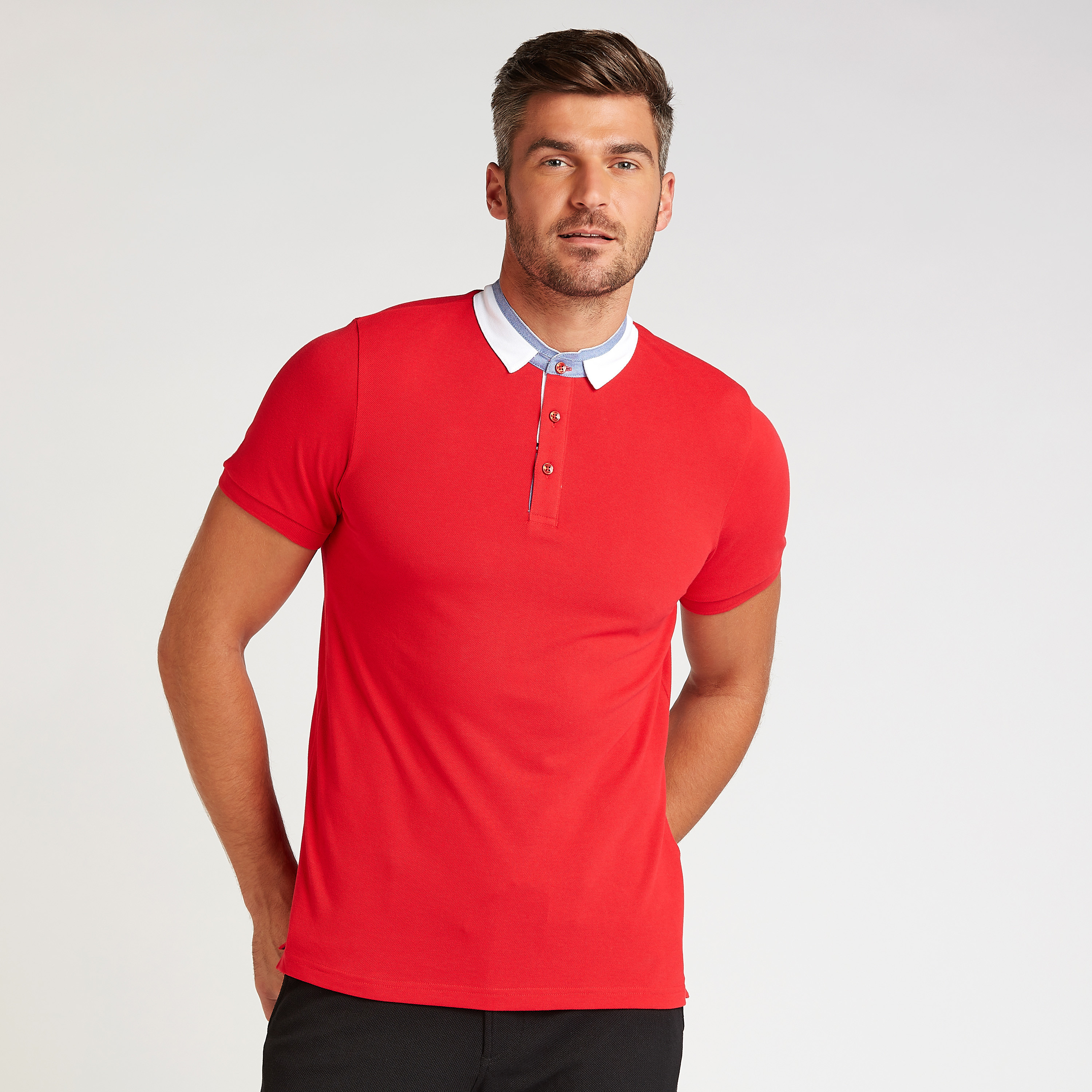 Mens polo t sales shirt slim fit