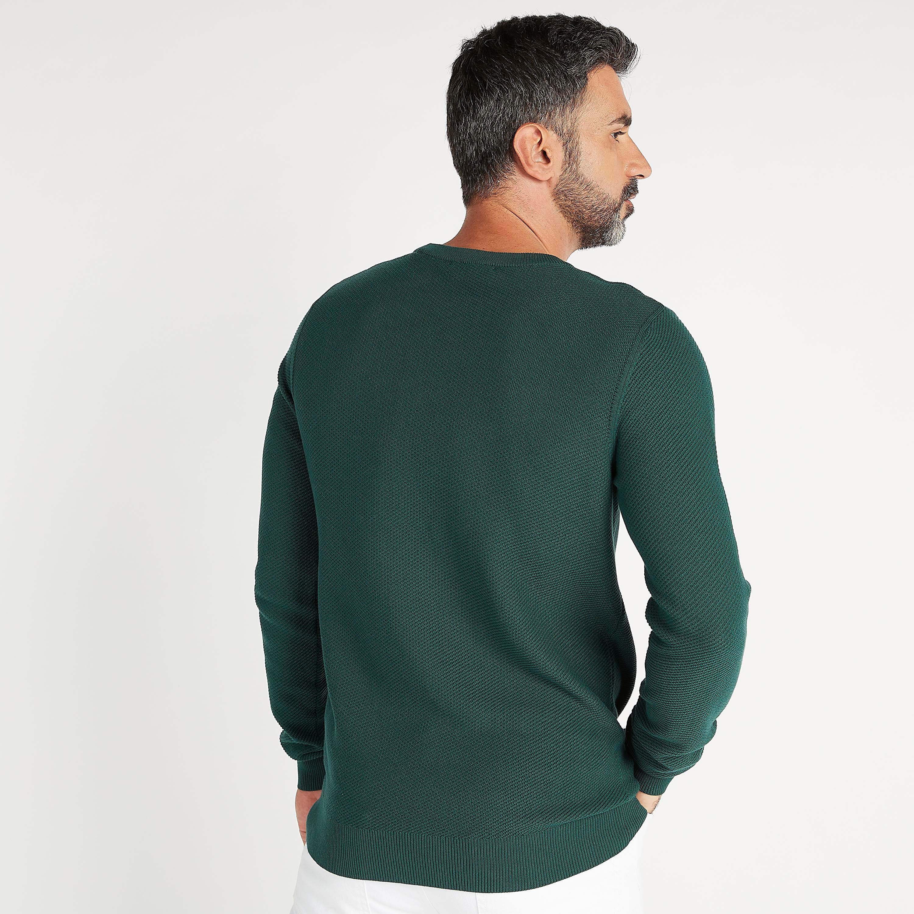 كنزة بارزة الملمس بياقة ضيّقة وأكمام طويلة-men-clothing-sweatersandpullovers-image-4