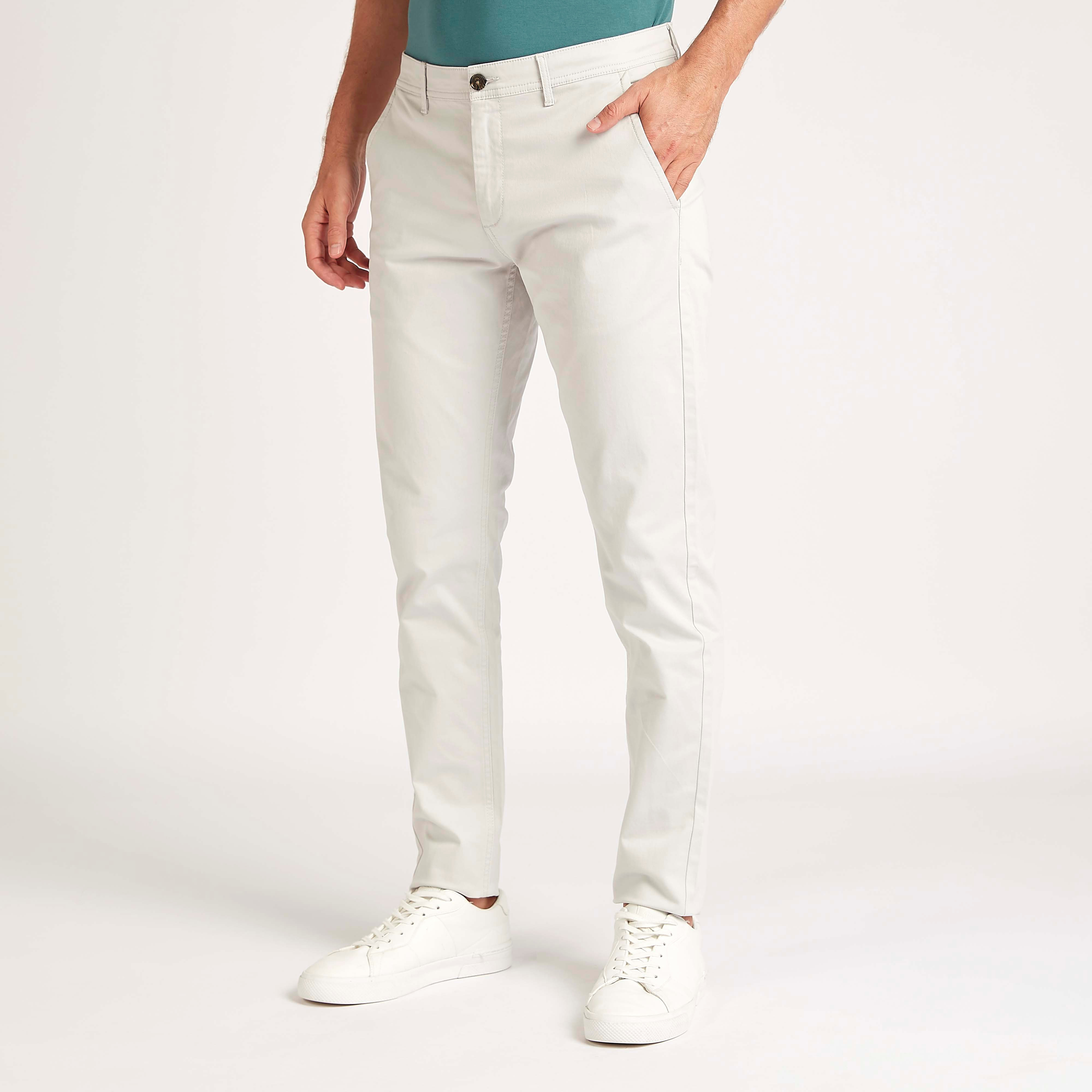 White slim hot sale fit pants