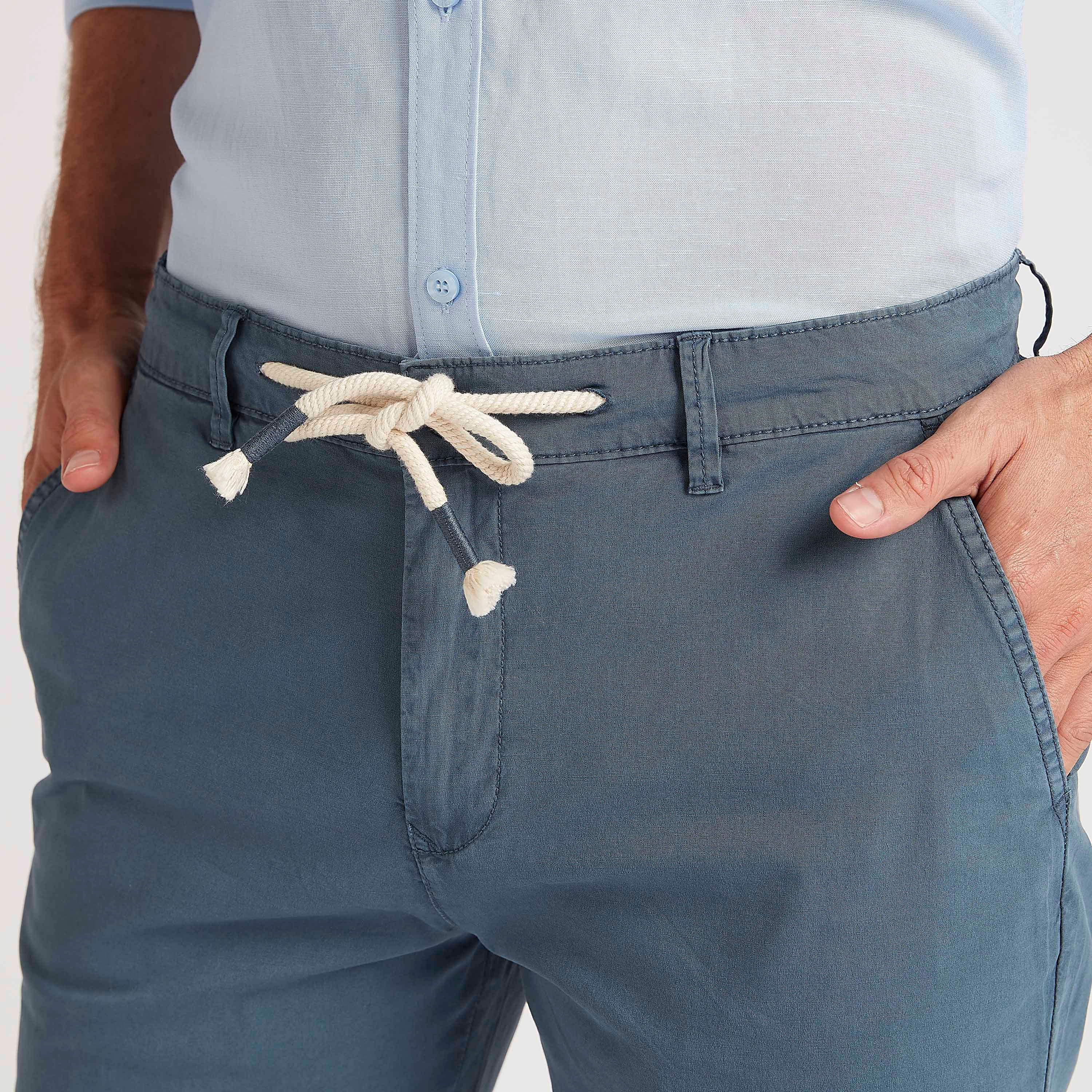 Solid Slim Fit Mid-Rise Trousers with Drawstring Closure-men-clothing-bottoms-trousersandchinos-trousers-image-3