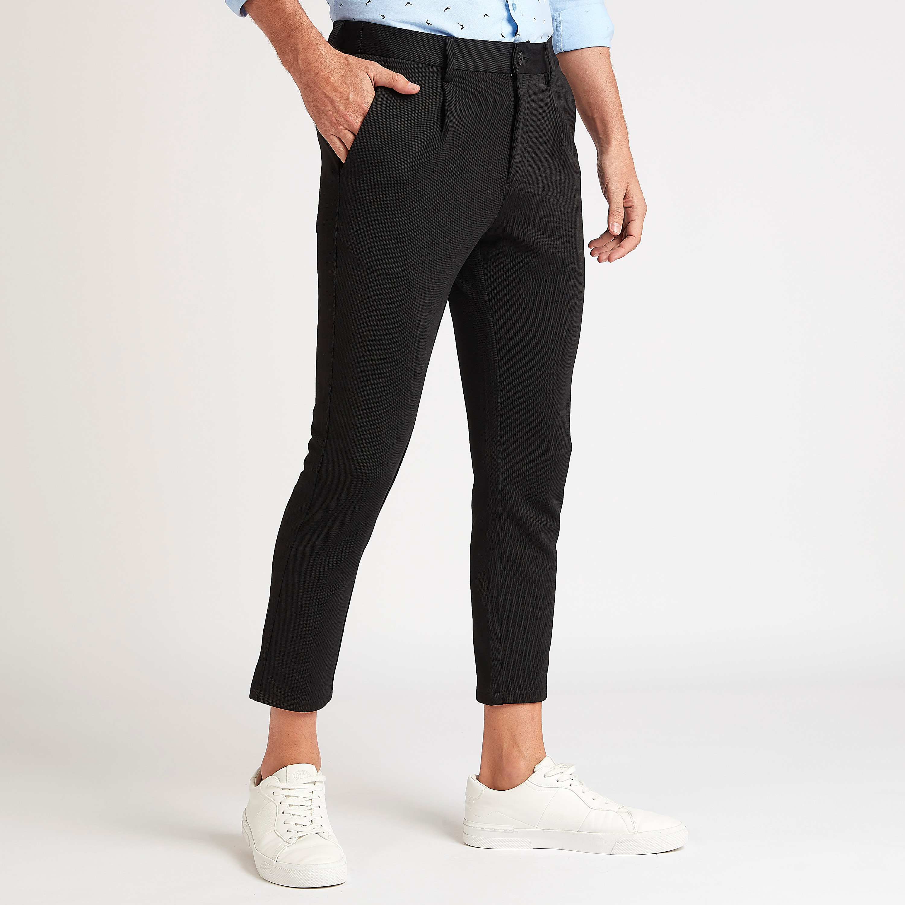 Textured Chinos with Pockets and Button Closure-men-clothing-bottoms-trousersandchinos-chinos-image-1