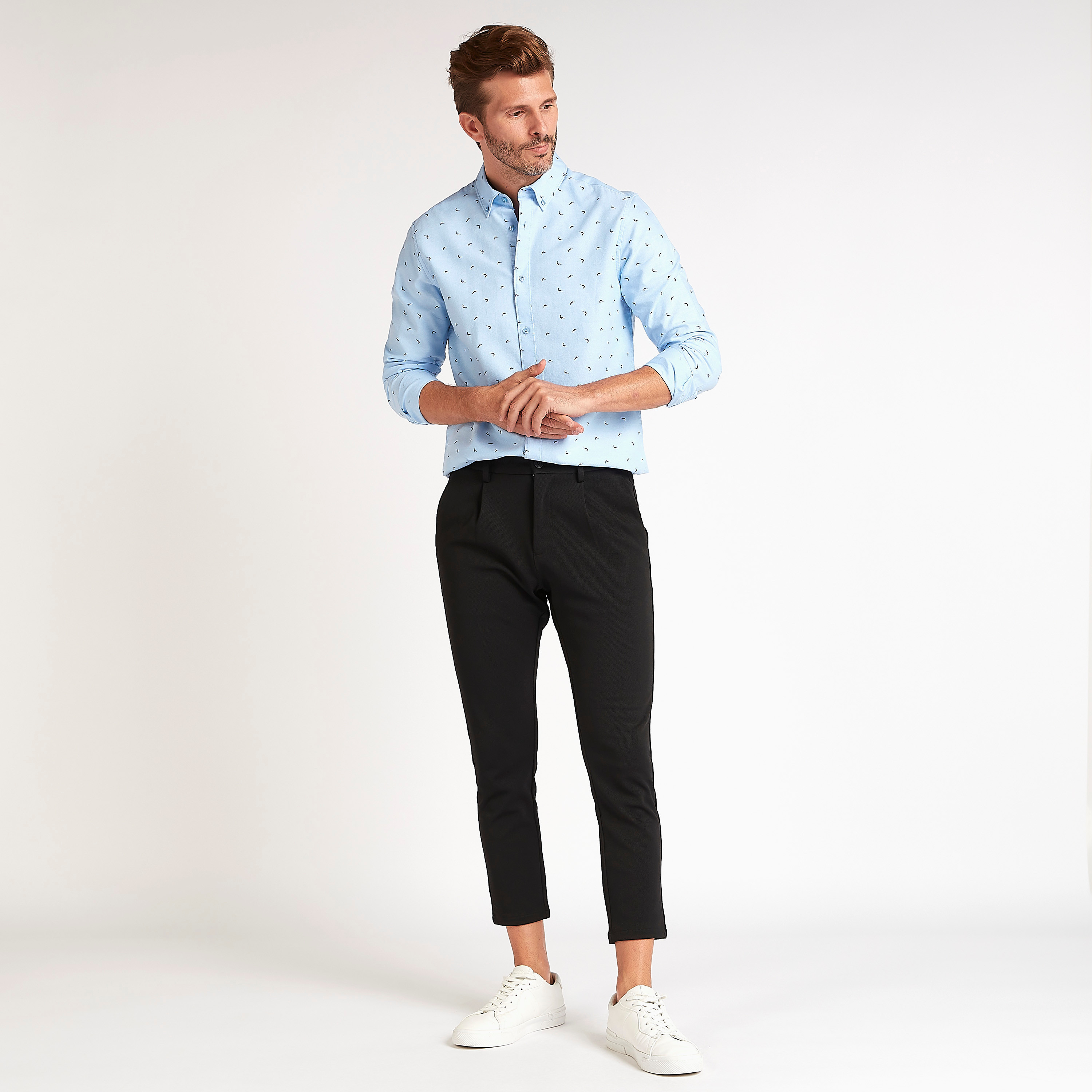Textured Chinos with Pockets and Button Closure-men-clothing-bottoms-trousersandchinos-chinos-image-2