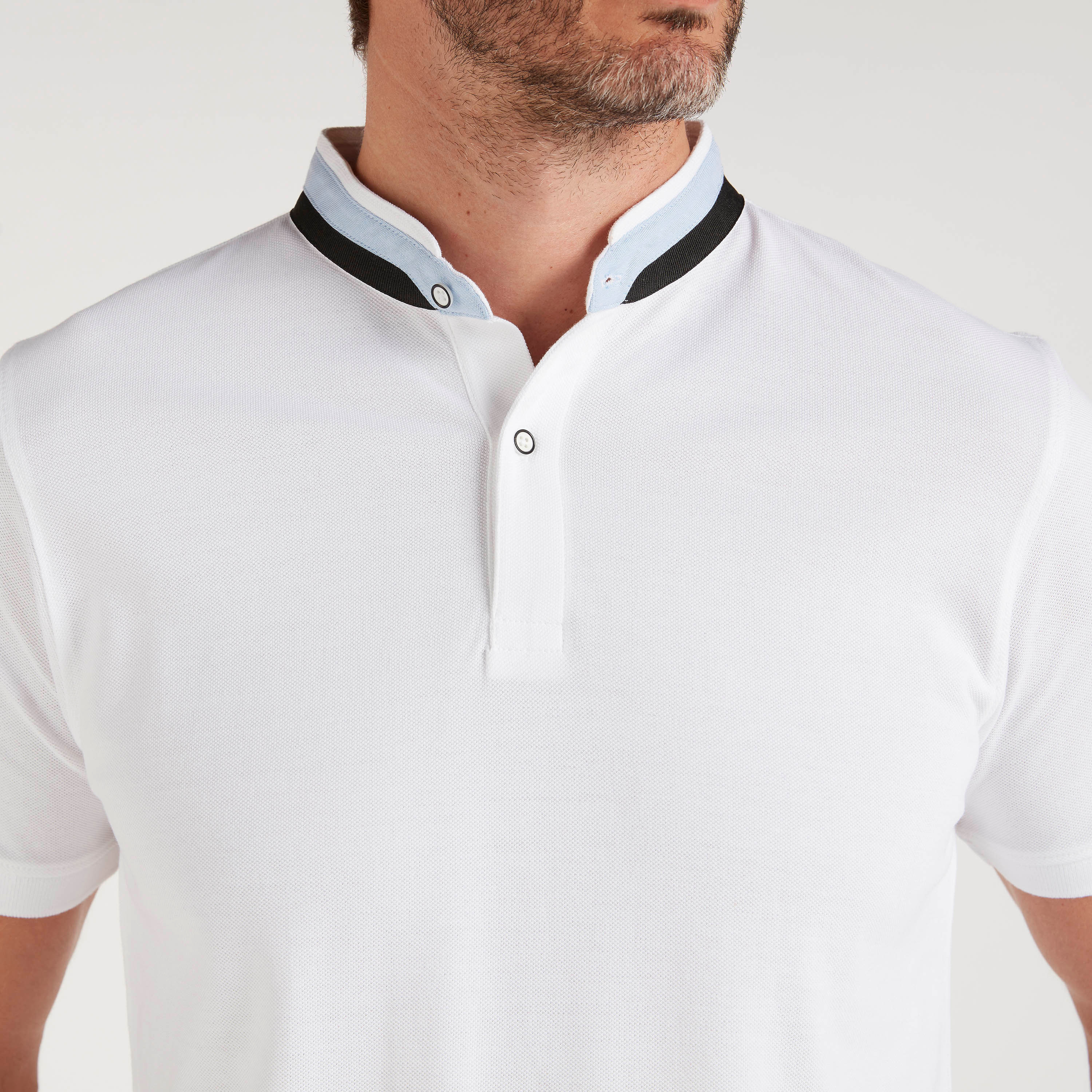 Solid T-shirt with Striped Mandarin Collar-men-clothing-tshirtsandpolos-tshirts-image-3