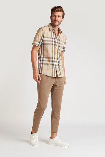 Sustainable Checked Slim Fit Shirt with Short Sleeves