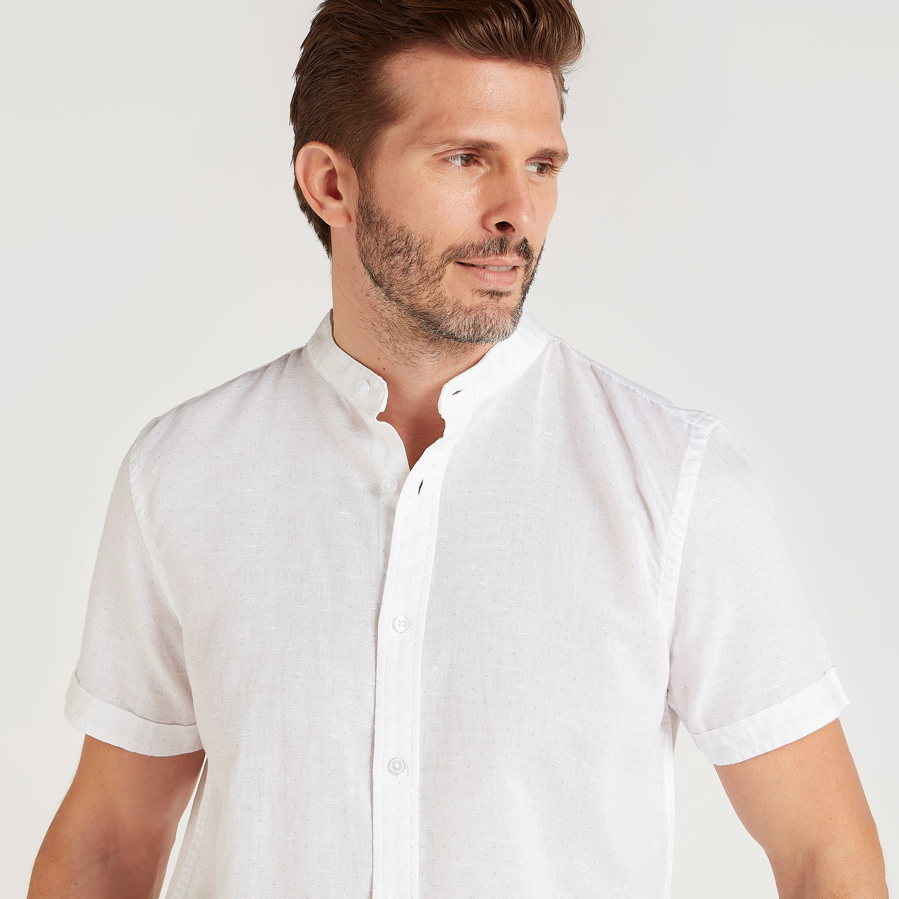 Mens short collar on sale shirts