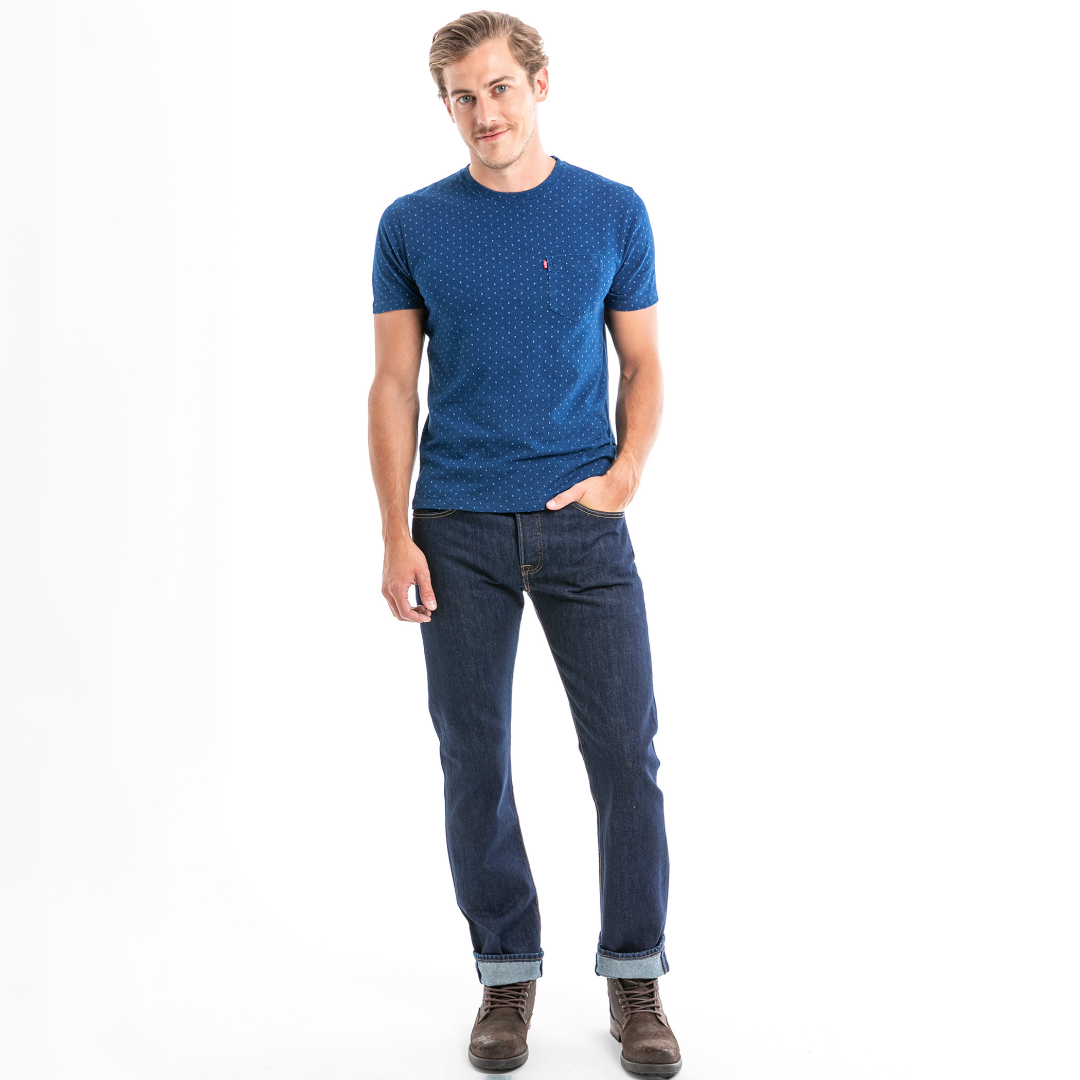 Levi's 501 Regular Fit Blue 5 Pockets Men's Jeans-men-clothing-bottoms-jeans-image-4