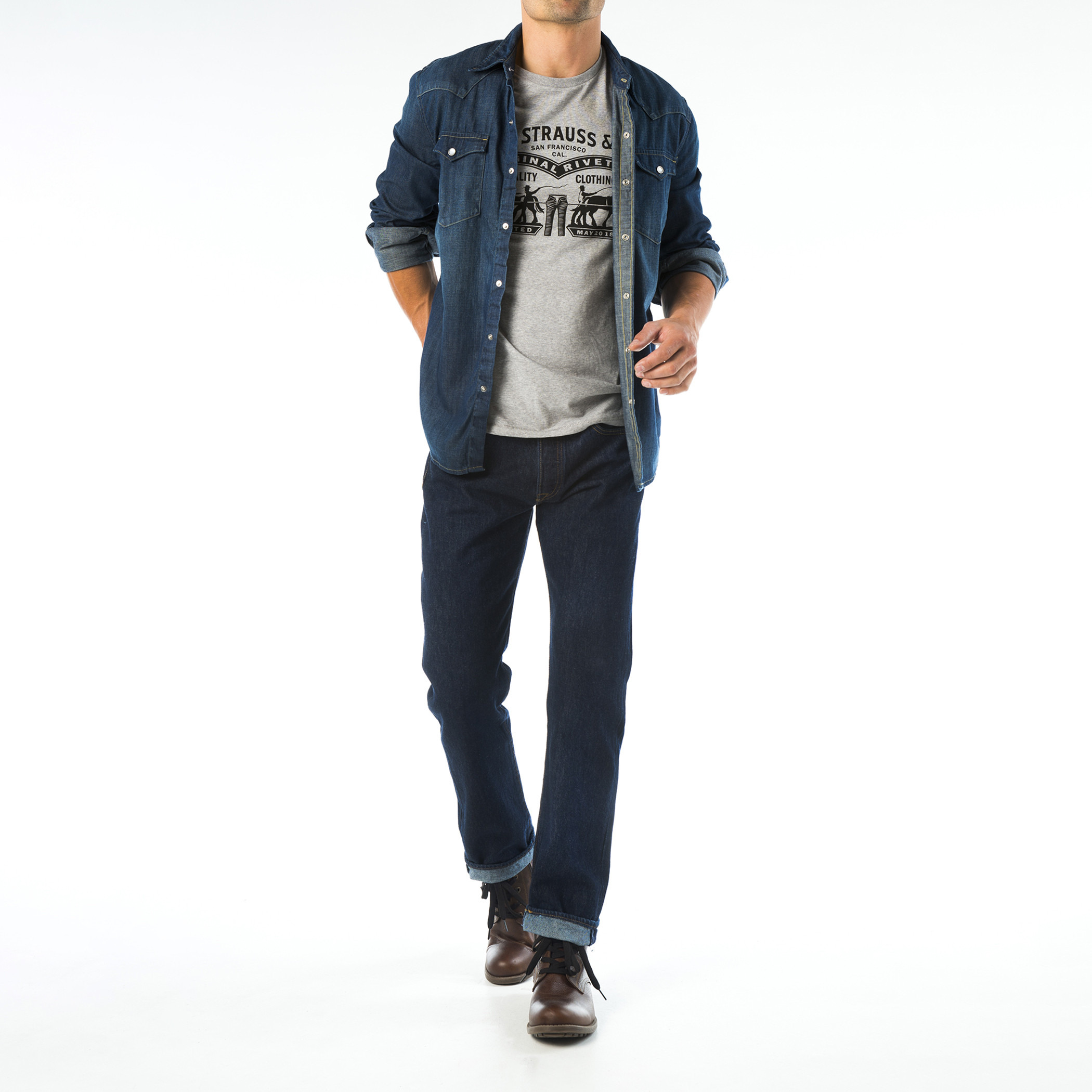 Levi's 501 Regular Fit Blue 5 Pockets Men's Jeans-men-clothing-bottoms-jeans-image-5