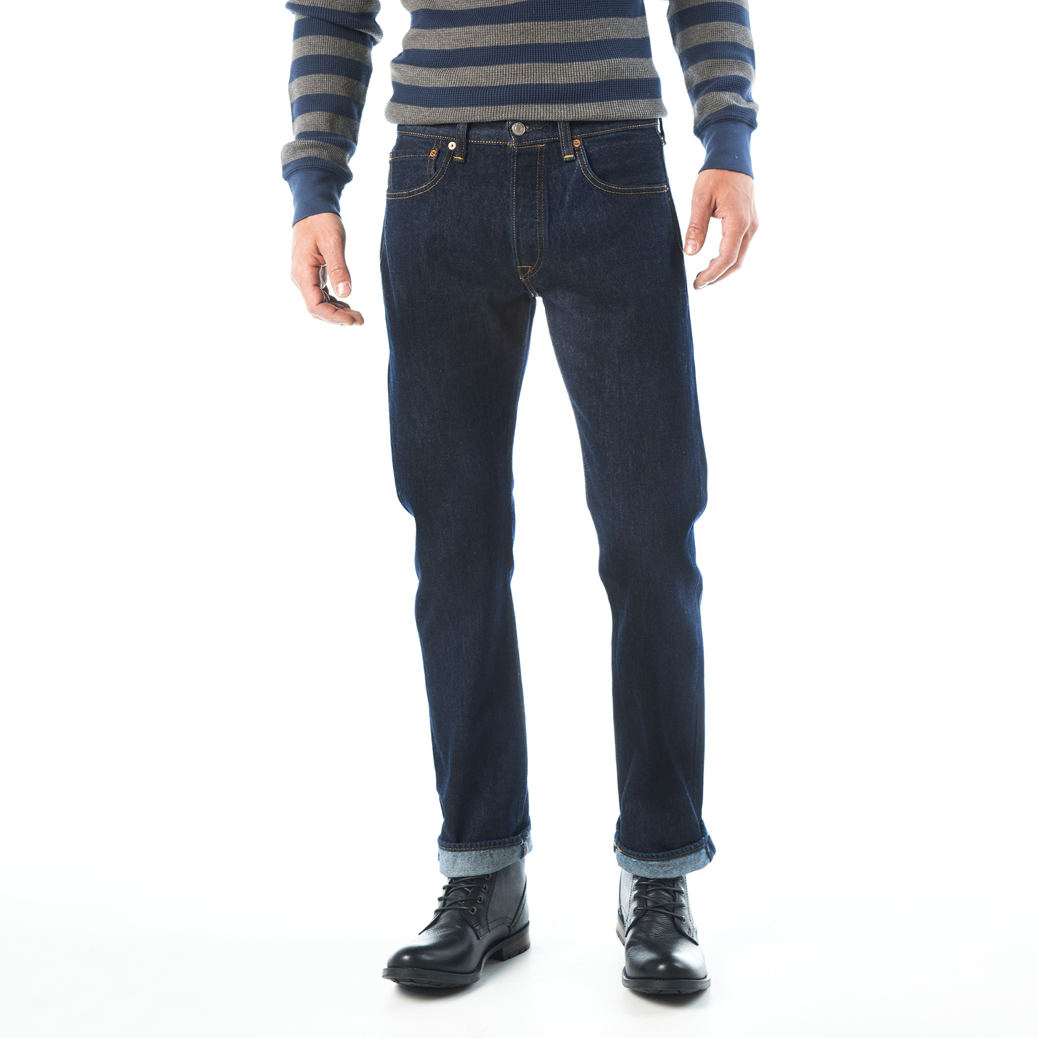 Levi's 501 Regular Fit Blue 5 Pockets Men's Jeans-men-clothing-bottoms-jeans-image-7