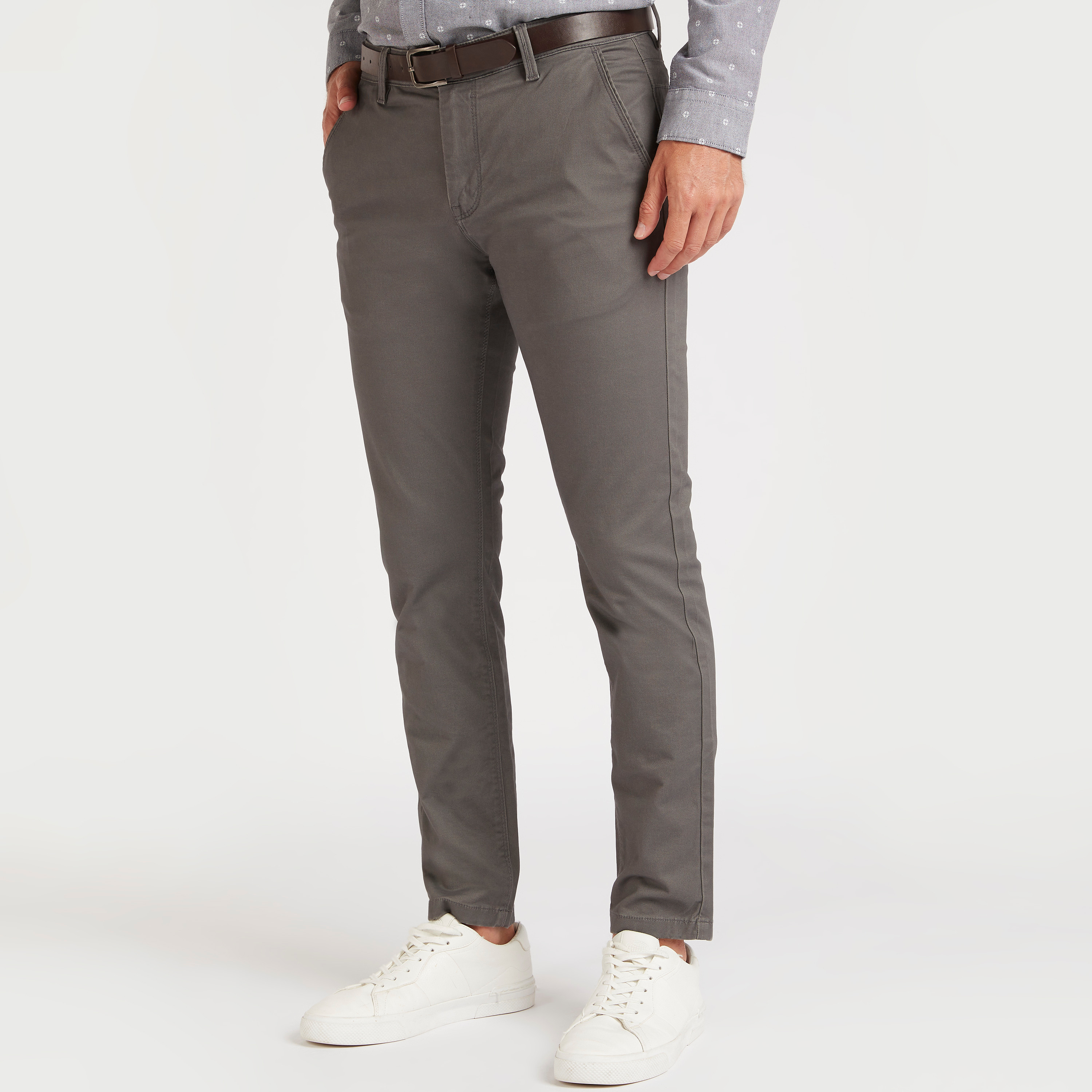 Solid Chino Pants with Button Closure and Pin Buckle Belt-men-clothing-bottoms-trousersandchinos-chinos-image-1