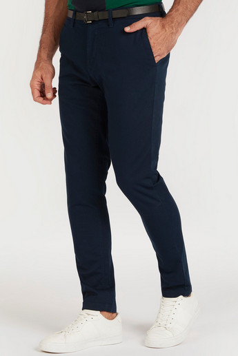 Sustainable Solid Chinos with Pockets and Belt