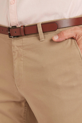 Sustainable Solid Chinos with Pockets and Belt