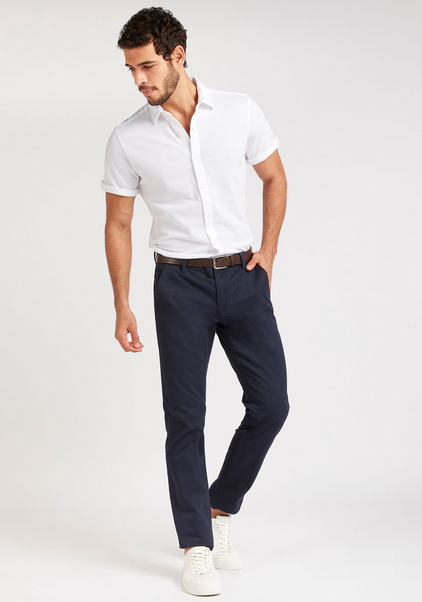 Solid Chinos with Belt and Pockets-Chinos-image-1