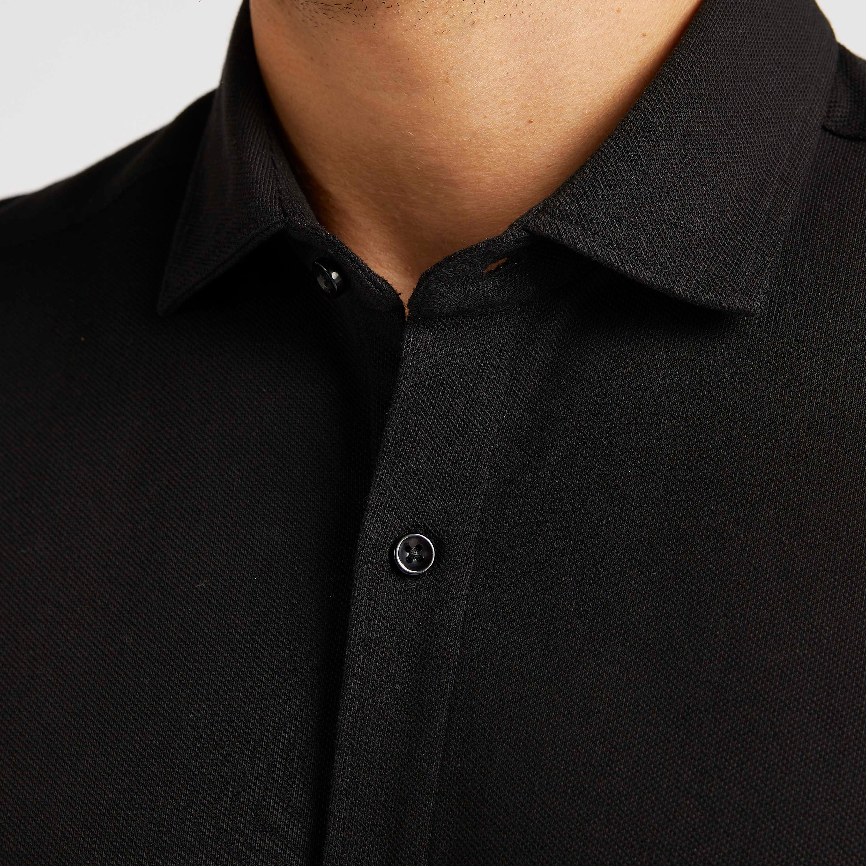 قميص بارز الملمس بقصة سليم وياقة عاديّة وأكمام قصيرة-men-clothing-shirts-image-13