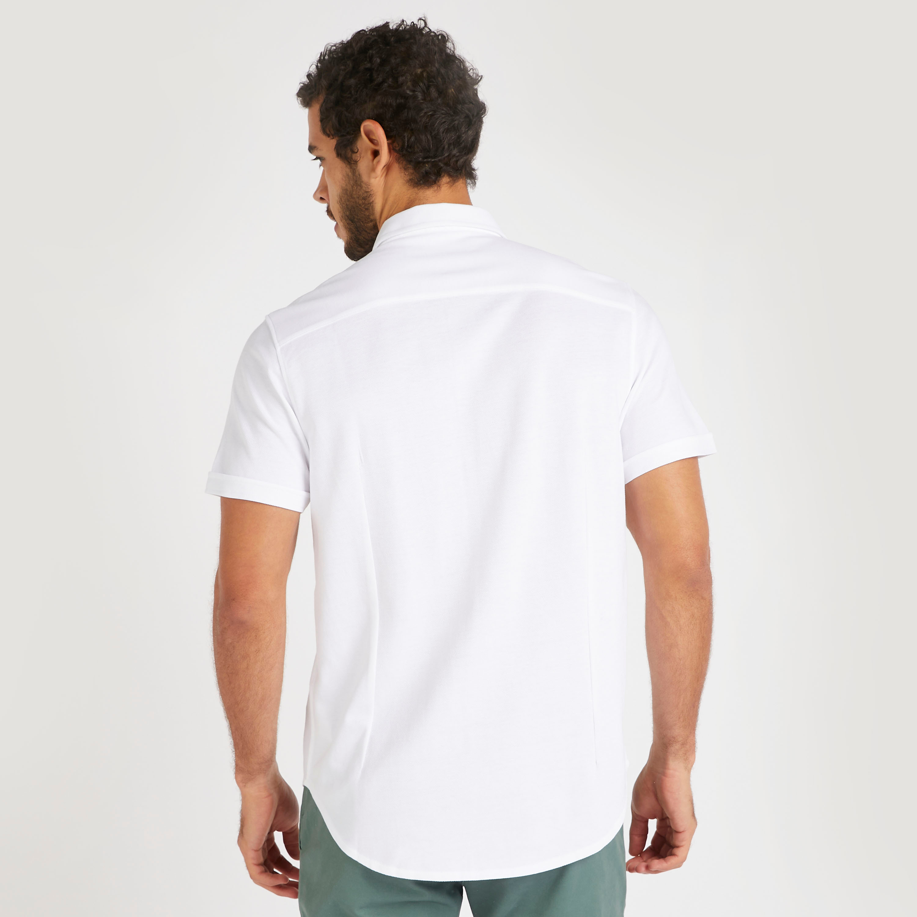 قميص بارز الملمس بقصة سليم وياقة عاديّة وأكمام قصيرة-men-clothing-shirts-image-19