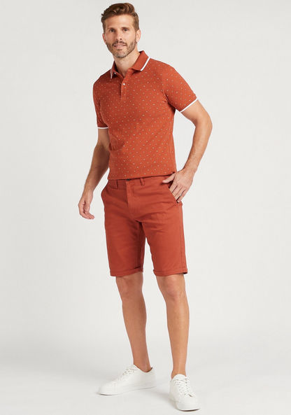 Solid Mid-Rise Shorts with Pockets