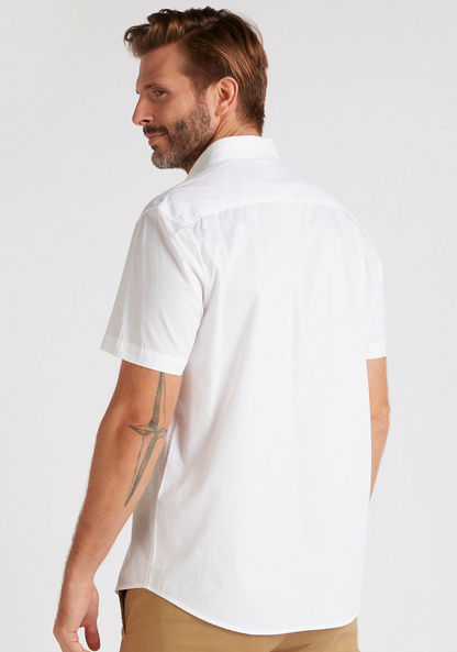 Dobby Textured Shirt with Short Sleeves