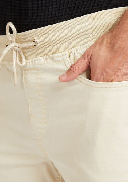 Mid-Rise Shorts with Pockets and Drawstring Waist