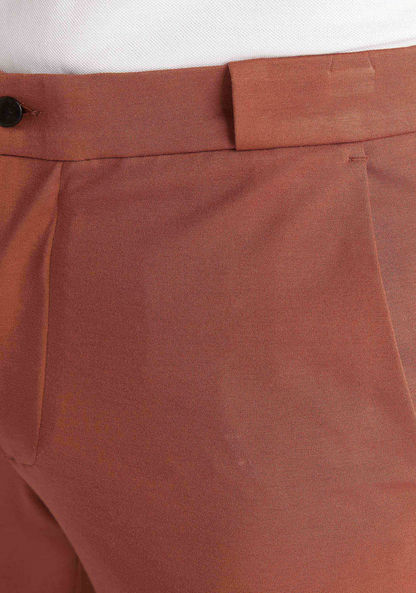 Solid Chinos with Elasticated Waistband and Pockets
