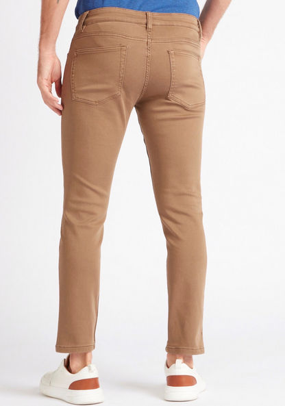 Solid Slim Fit Trousers with Pockets