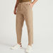 Textured Mid-Rise Trousers with Button Closure-Pants-thumbnail-0