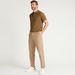 Textured Mid-Rise Trousers with Button Closure-Pants-thumbnailMobile-1
