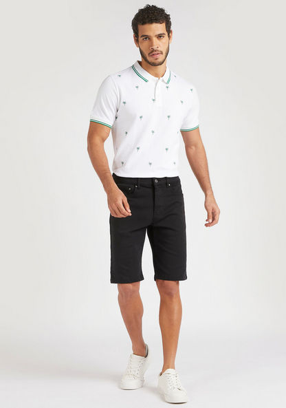 Embroidered Polo T-shirt with Short Sleeves