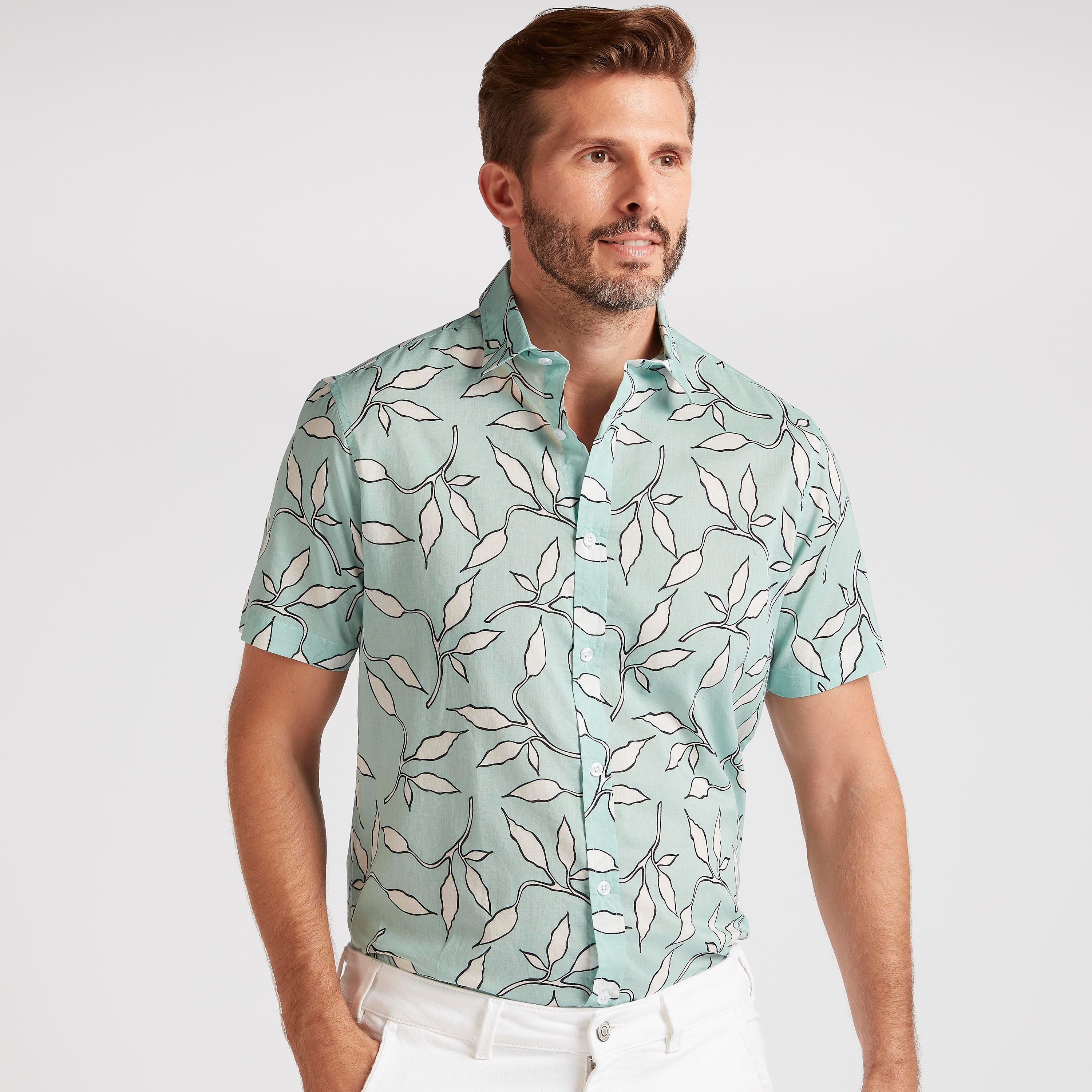 Printed slim sales fit shirts