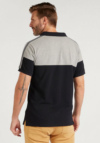 Cut and Sew Polo T-shirt with Shoulder Tape Detail
