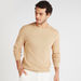 Textured Sweater with Crew Neck and Long Sleeves-Sweaters-thumbnail-0