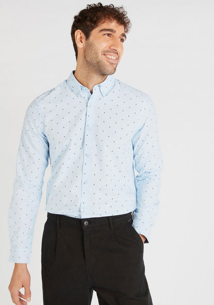 Printed Oxford Shirt with Long Sleeves