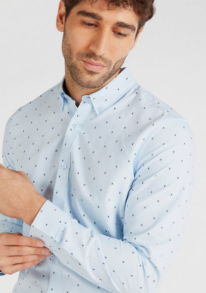 Printed Oxford Shirt with Long Sleeves