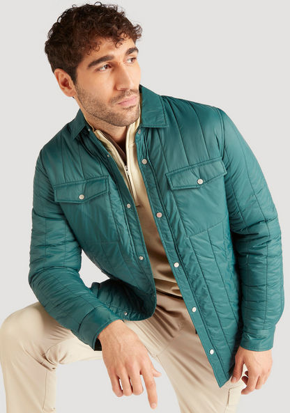 Quilted Lightweight Jacket with Long Sleeves and Pockets-Jackets-image-0