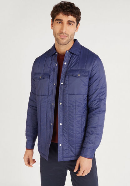 Quilted Lightweight Jacket with Long Sleeves and Pockets-Jackets-image-0