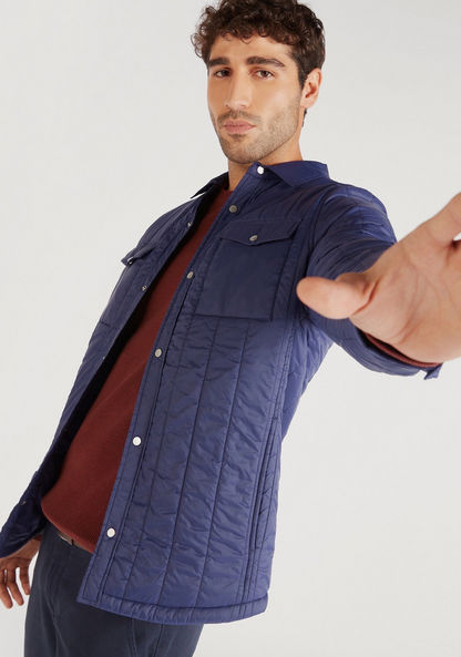 Quilted Lightweight Jacket with Long Sleeves and Pockets-Jackets-image-5
