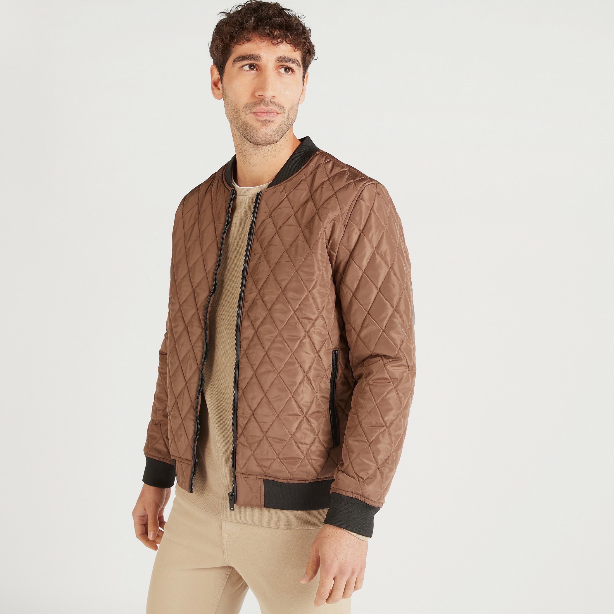 Lee cooper quilted on sale bomber jacket mens