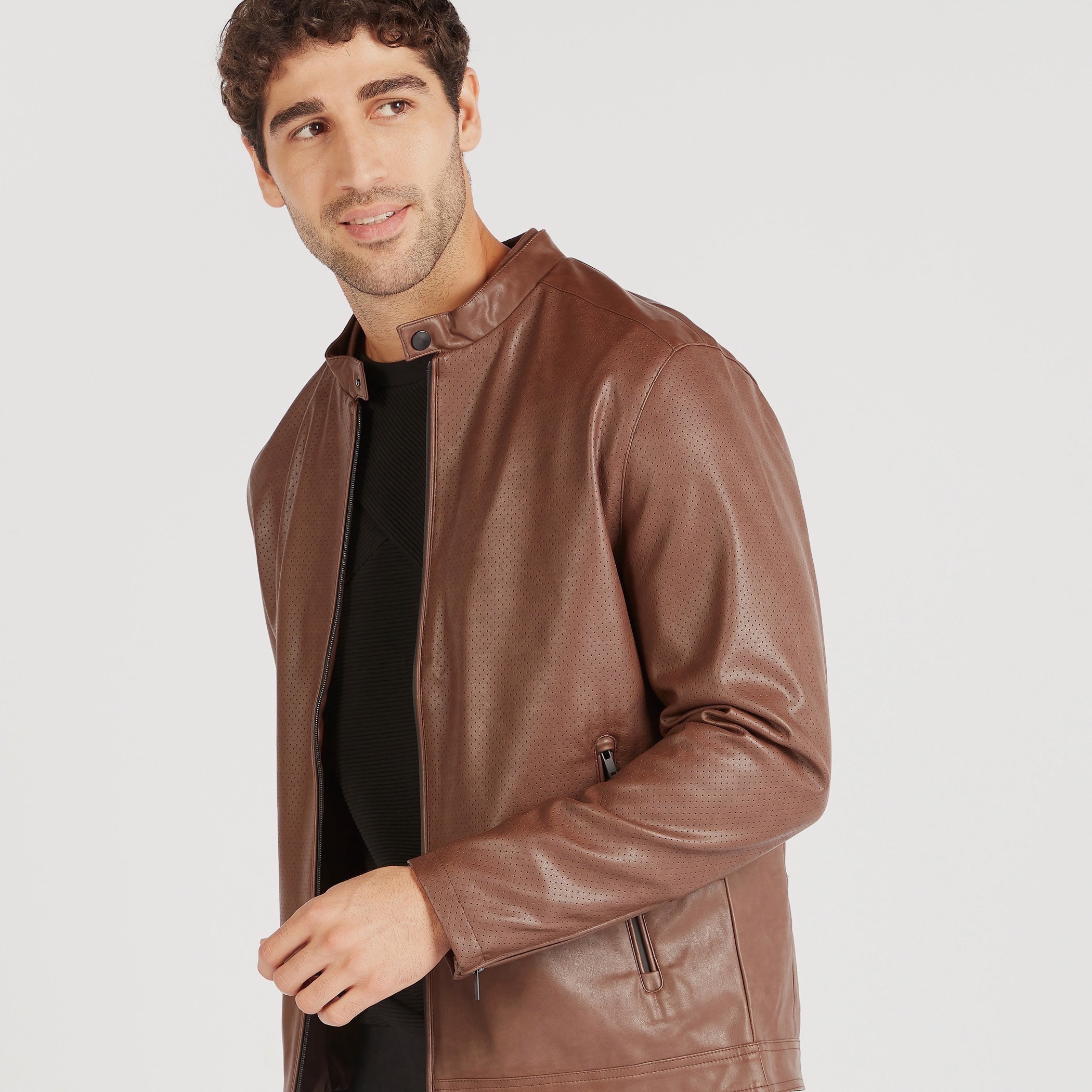 Textured Lightweight Jacket with Zip Closure and Pocket-men-clothing-jacketsandblazers-jackets-image-3