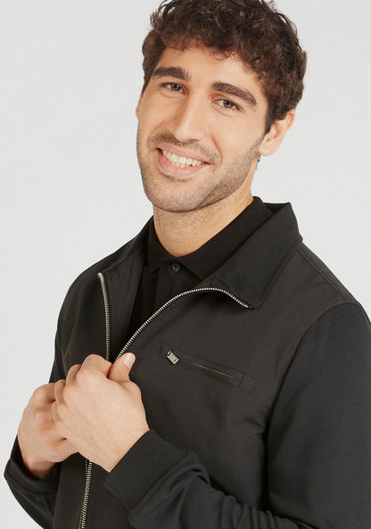 Solid Zip Through Lightweight Jacket with Pockets-Jackets-image-2