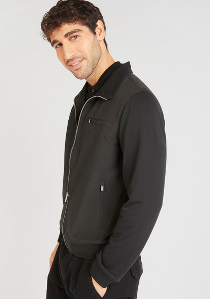 Solid Zip Through Lightweight Jacket with Pockets-Jackets-image-4